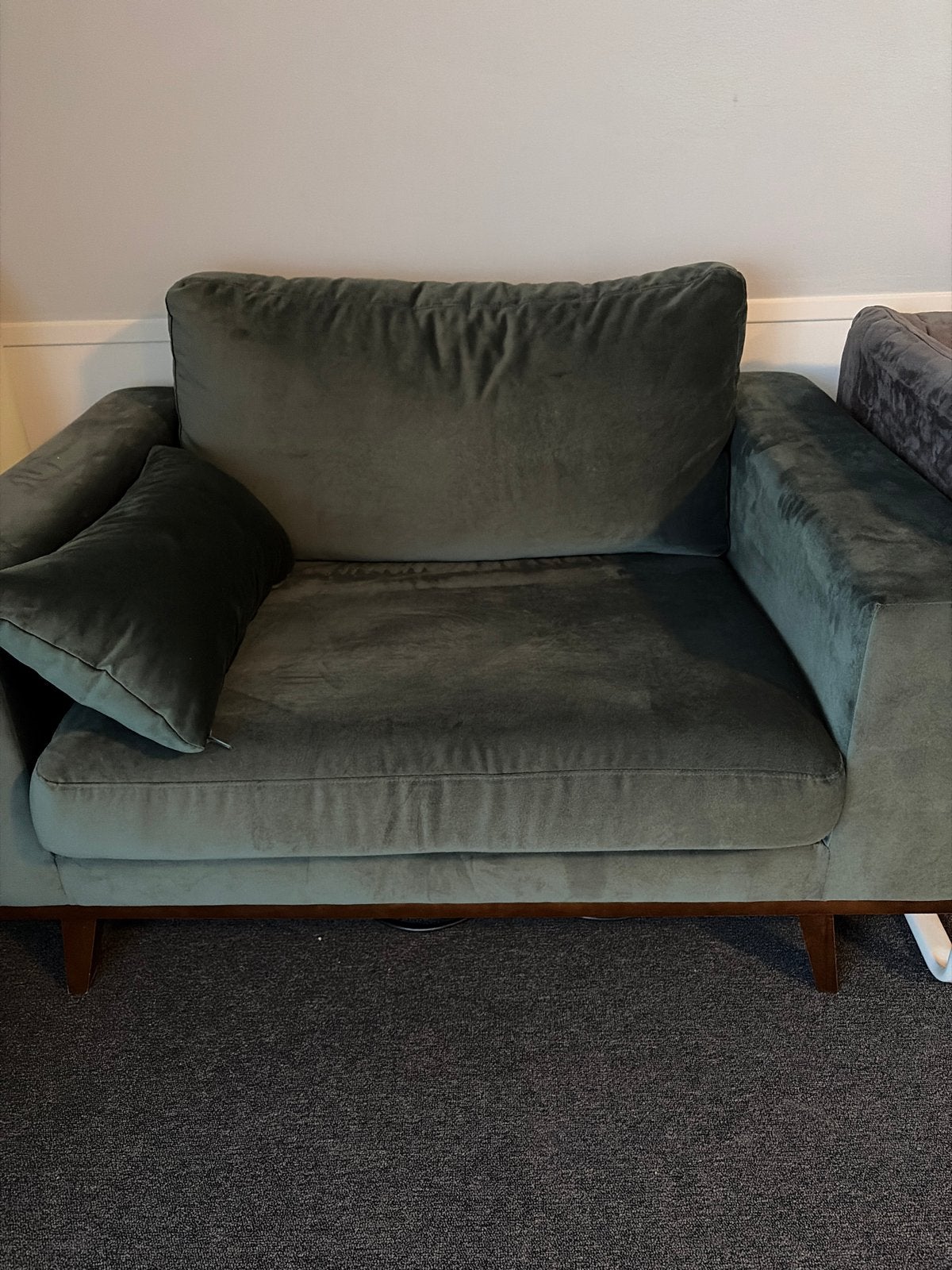 Comfortabele groene fauteuil, Huis en Inrichting, Ophalen, Gebruikt, 75 tot 100 cm, 100 tot 125 cm