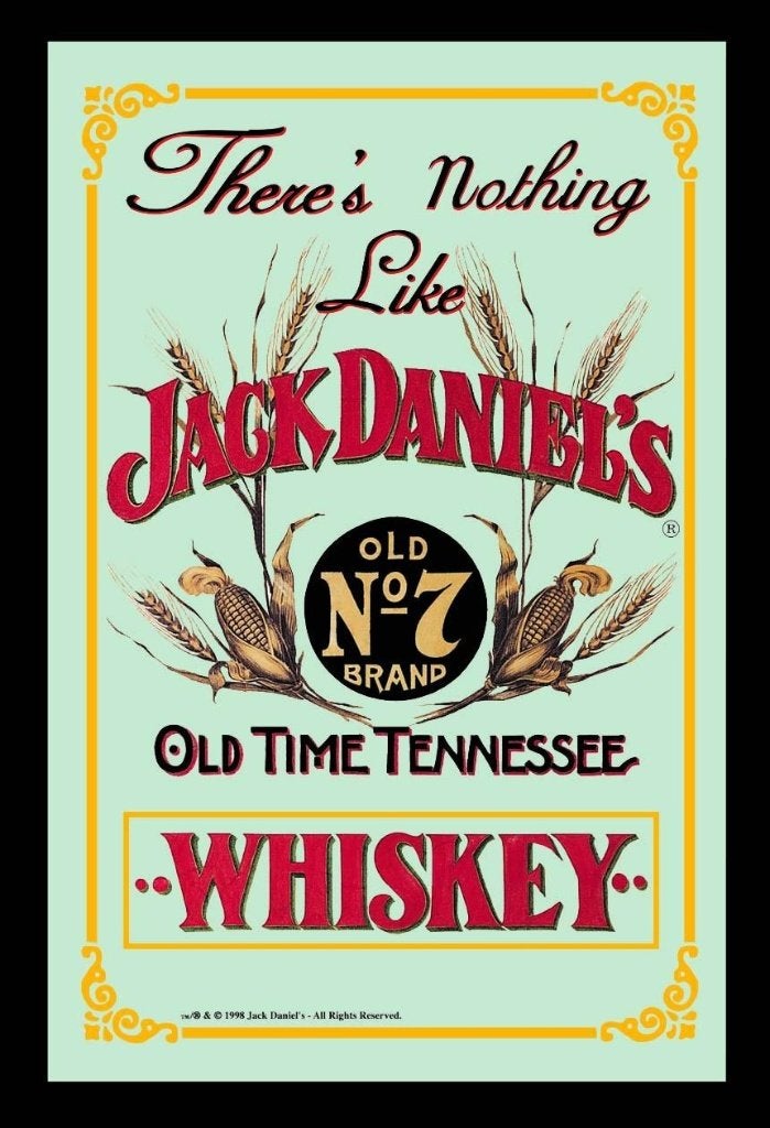 Jack Daniels Graan reclame spiegel wanddeco decoratie deco, Reclamebord, Info@deconoord.nl, Deco Noord, Nieuw