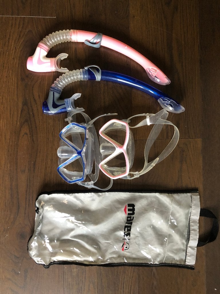 2x Mares Pirate junior / kids snorkel set, Ophalen of Verzenden, Gebruikt, Snorkelset