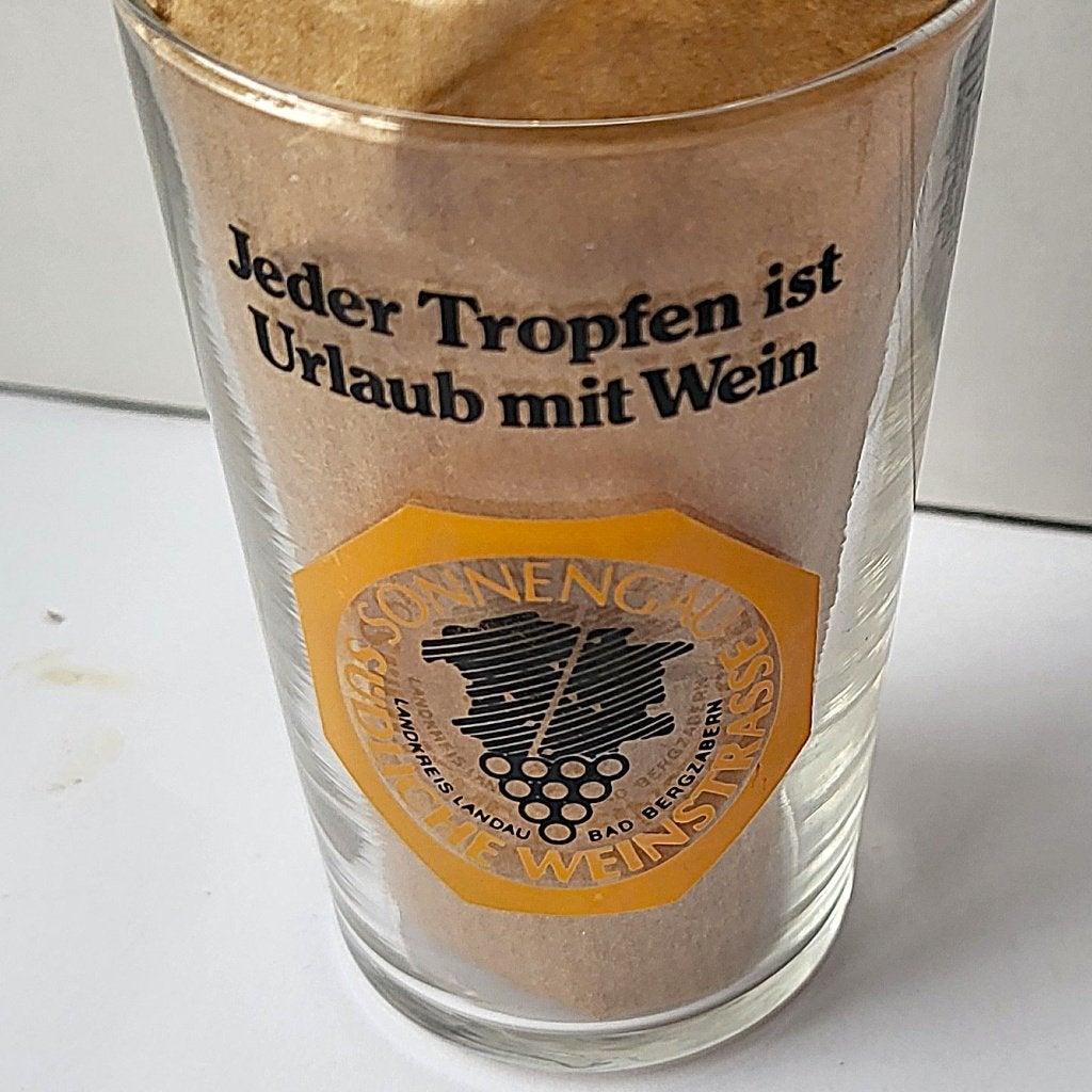 Vintage glazen Jeder Tropfen en nog retro glassware reclame, Ophalen of Verzenden, Zo goed als nieuw, Gebruiksvoorwerp