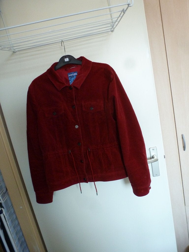STREET ONE jasje rib WIJNROOD 44 -GRATIS zend, Kleding | Dames, Verzenden, Maat 42/44 (L), Zo goed als nieuw, Jasje