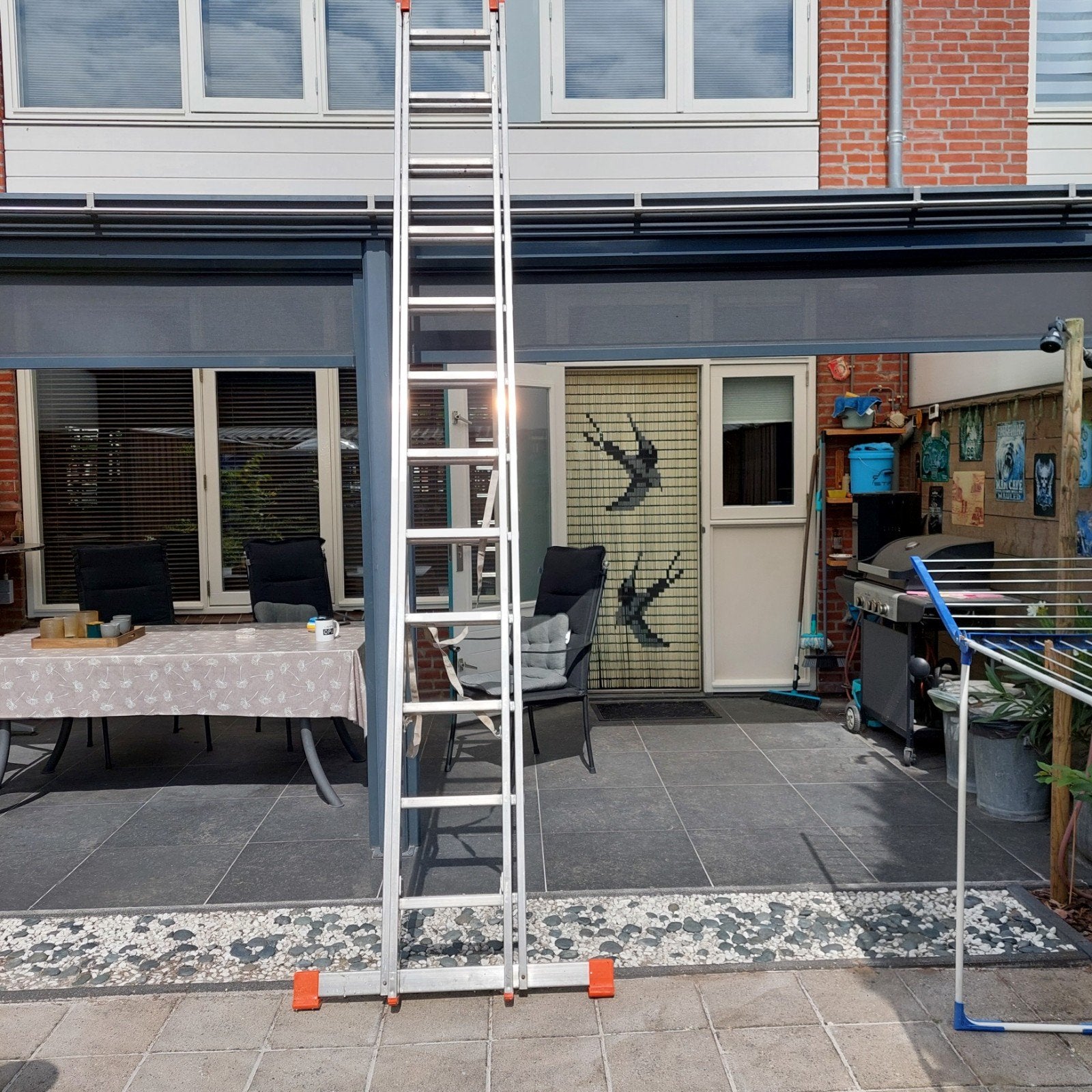 tweedelige ladder krause zgan, Doe-het-zelf en Verbouw, Ladders en Trappen, Ophalen, 4 meter of meer
