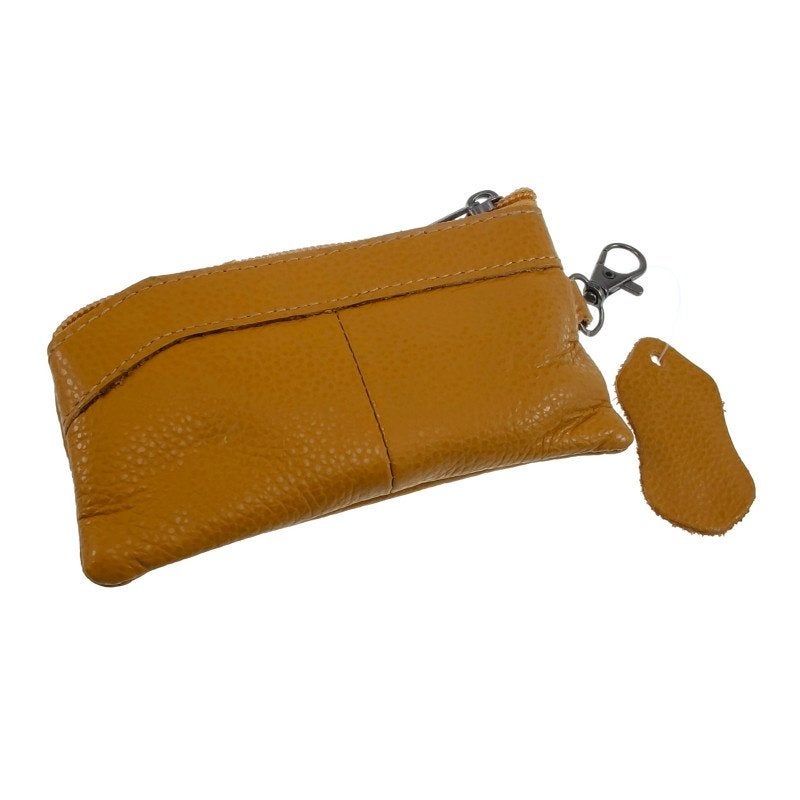 Langwerpig Sleuteletui Portemonnee Dames Camelkleurige Leer, Verzenden, Nieuw, Esde2, Leer