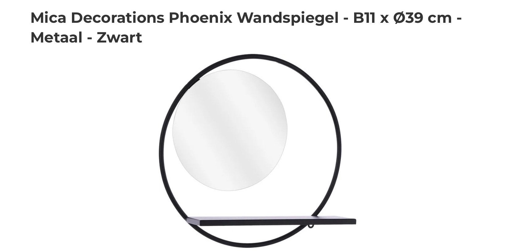 Te koop Mica wandspiegel, Huis en Inrichting, Ophalen, Minder dan 50 cm, Rond, Nieuw