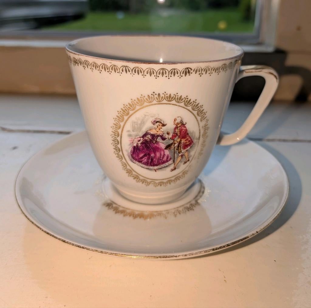 Vintage Bareuther Waldsassen Bavaria Kop en Schotel, Antiek en Kunst, Ophalen of Verzenden
