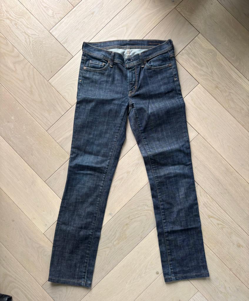 Donkerblauwe jeans - Maat W27 (confectie 36), Ophalen of Verzenden, Gedragen, Blauw, W28 - W29 (confectie 36)