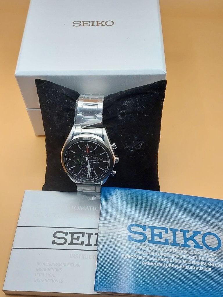 Seiko Macchina Sportiva Solar (SSC803P1) NOS, Staal, Polshorloge, Nieuw, Ophalen of Verzenden