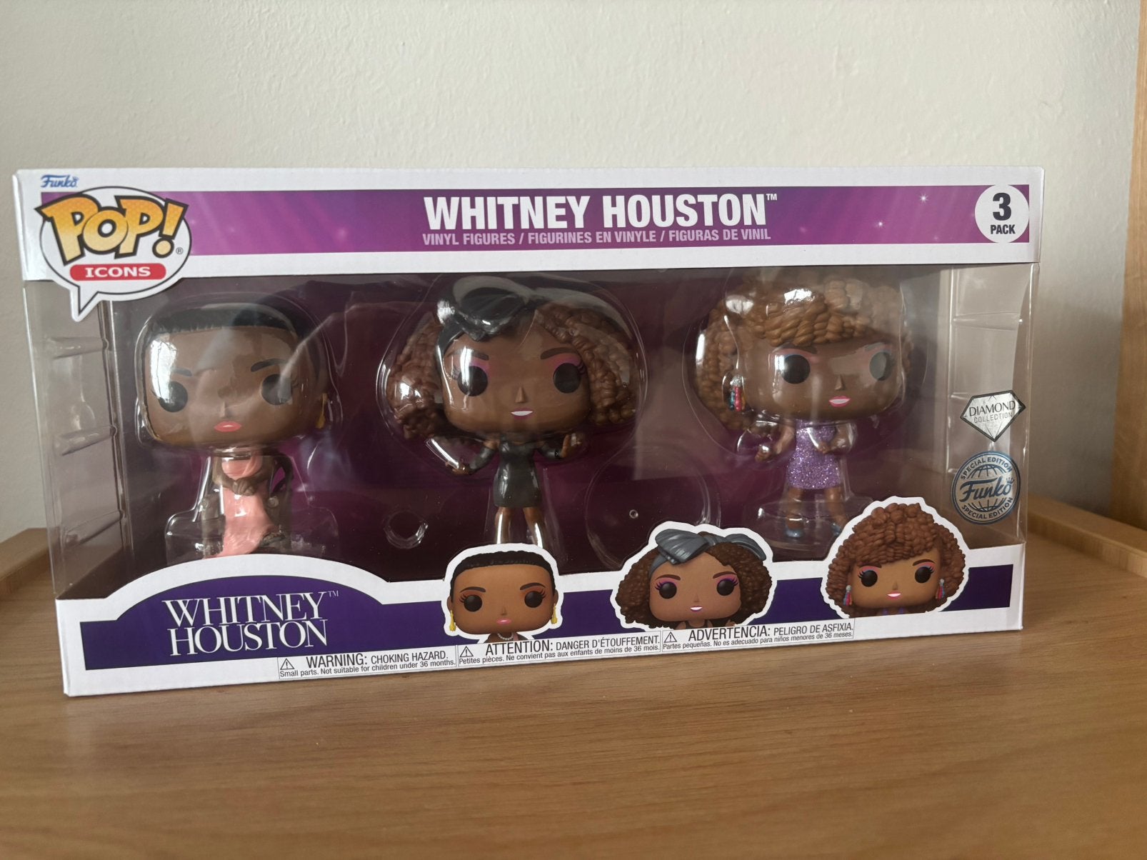 Whitney Houston Funko Pop 3pack icons diamond collection, Ophalen of Verzenden, Nieuw