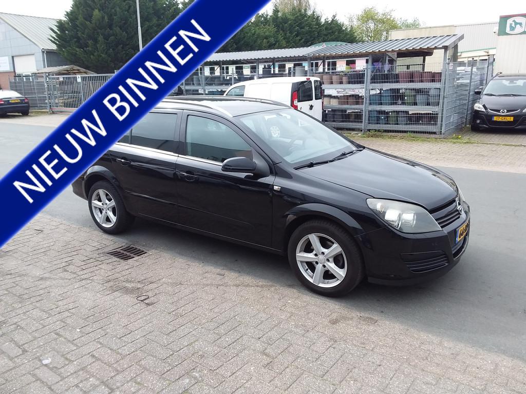 Opel Astra Wagon 1.6 Enjoy (bj 2005), Auto's, Voorwielaandrijving, Gebruikt, Zwart, 4 cilinders