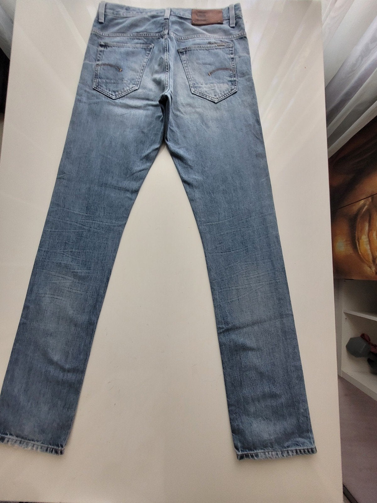 LICHTE CLASSIC G STAR RAW 3301 SLIM JEANS 32/36, G-Star Raw, Blauw, W32 (confectie 46) of kleiner, Ophalen of Verzenden