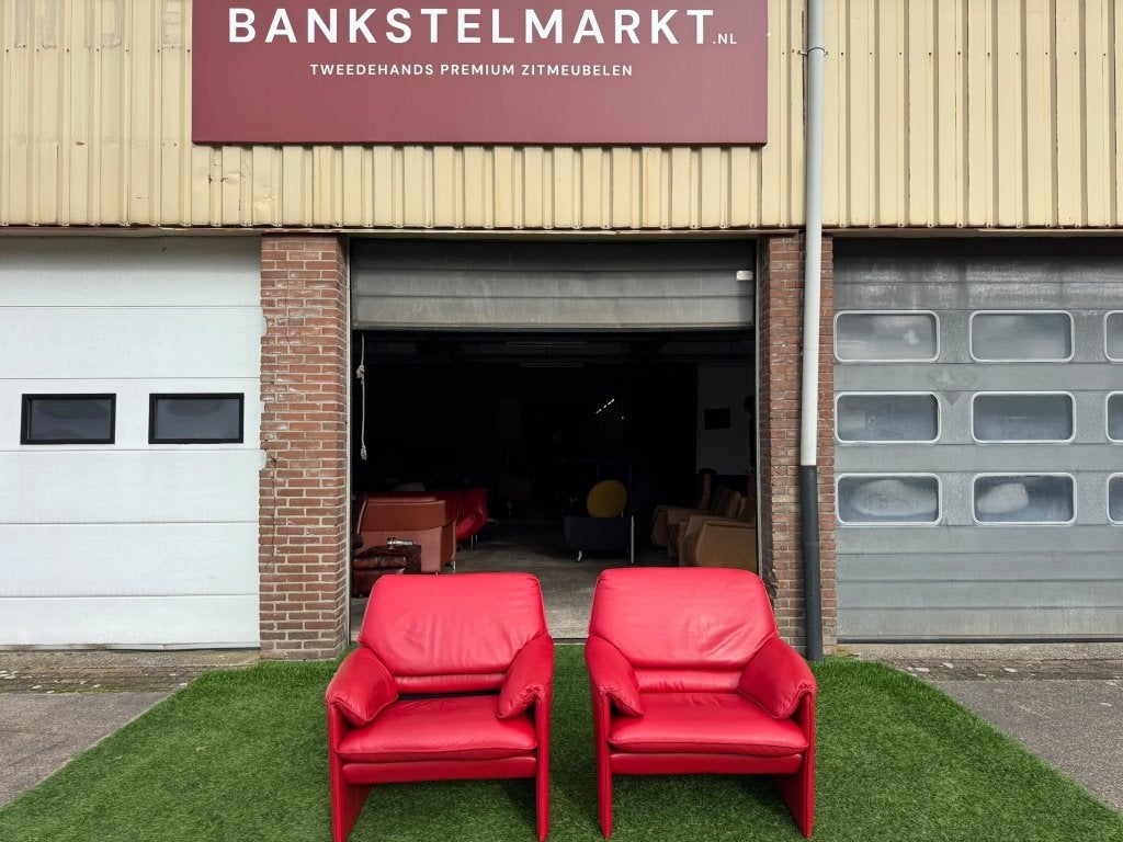 Leolux Bora Beta fauteuils rood design relax stoelen, Leolux, Geen, Pahest@hotmail.nl, Design