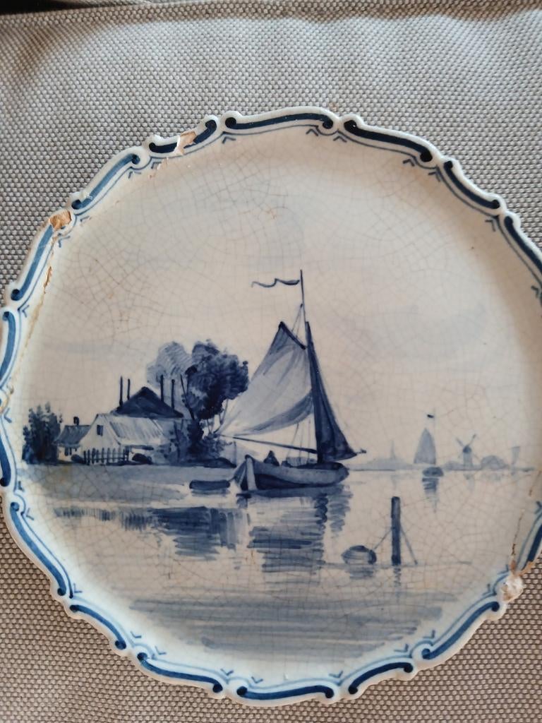 Antiek Delfts Blauw Schaal 1891 De Porceleyne Fles, Antiek en Kunst, Ophalen of Verzenden