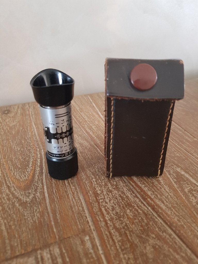 Practos belichtingsmeter met leren etui, Audio, Tv en Foto, Fotografie | Fotostudio en Toebehoren, Ophalen of Verzenden, Zo goed als nieuw