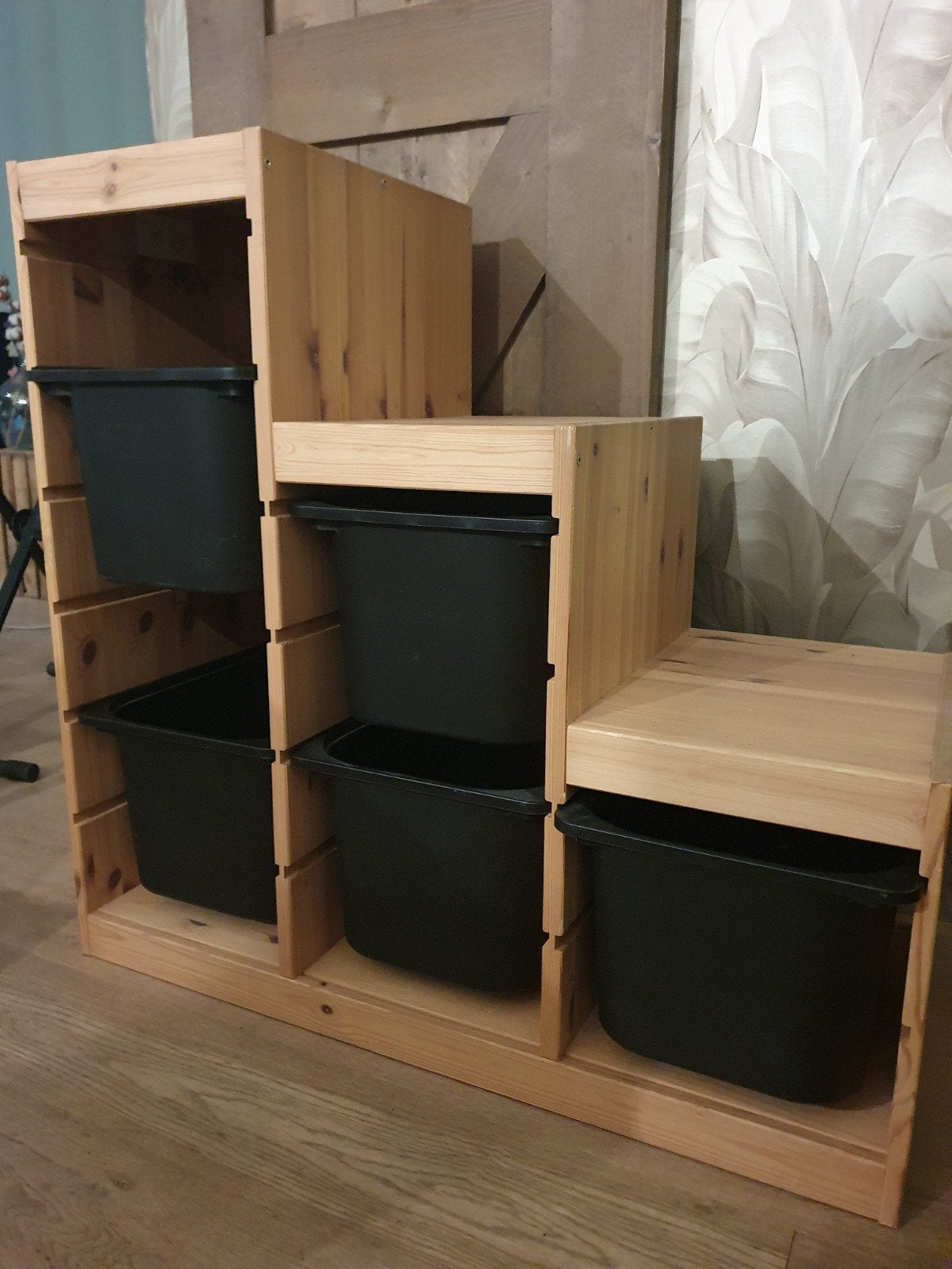 Ikea houten opbergrek met bakken - Ideaal voor speelgoed, Ophalen, Gebruikt, Kast