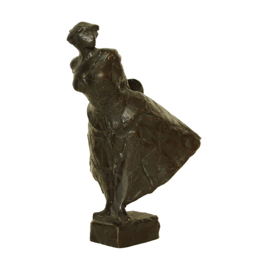 BRONZEN BEELD Eric Claus COMMEDIA DELL'ARTE COLOMBINA, Ophalen of Verzenden, Brons, Beeld