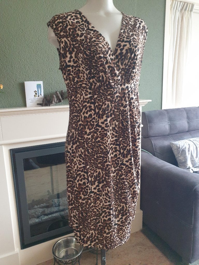 Bodyflirt fantastisch luipaard jurk 40 42 M, Maat 38/40 (M), Bruin, Verzenden, Zo goed als nieuw