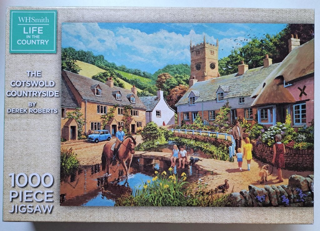 Puzzel WH Smith Cotswold Countryside 1000 stukjes, Ophalen of Verzenden, 500 t/m 1500 stukjes, Gebruikt, Legpuzzel