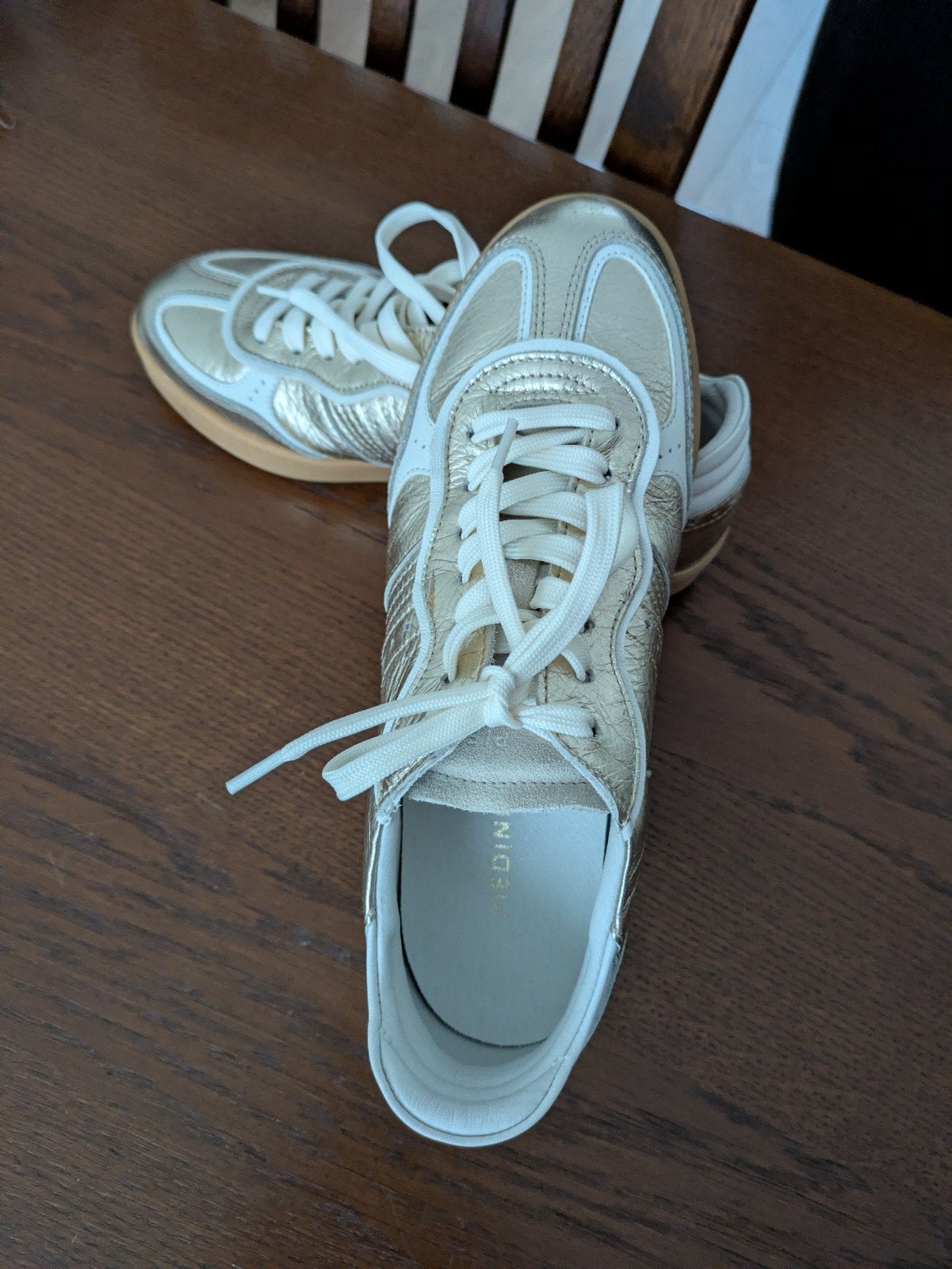 Goud/witte sneakers, maat 38, PiediNudi, Overige kleuren, Ophalen of Verzenden, Sneakers of Gympen, Zo goed als nieuw