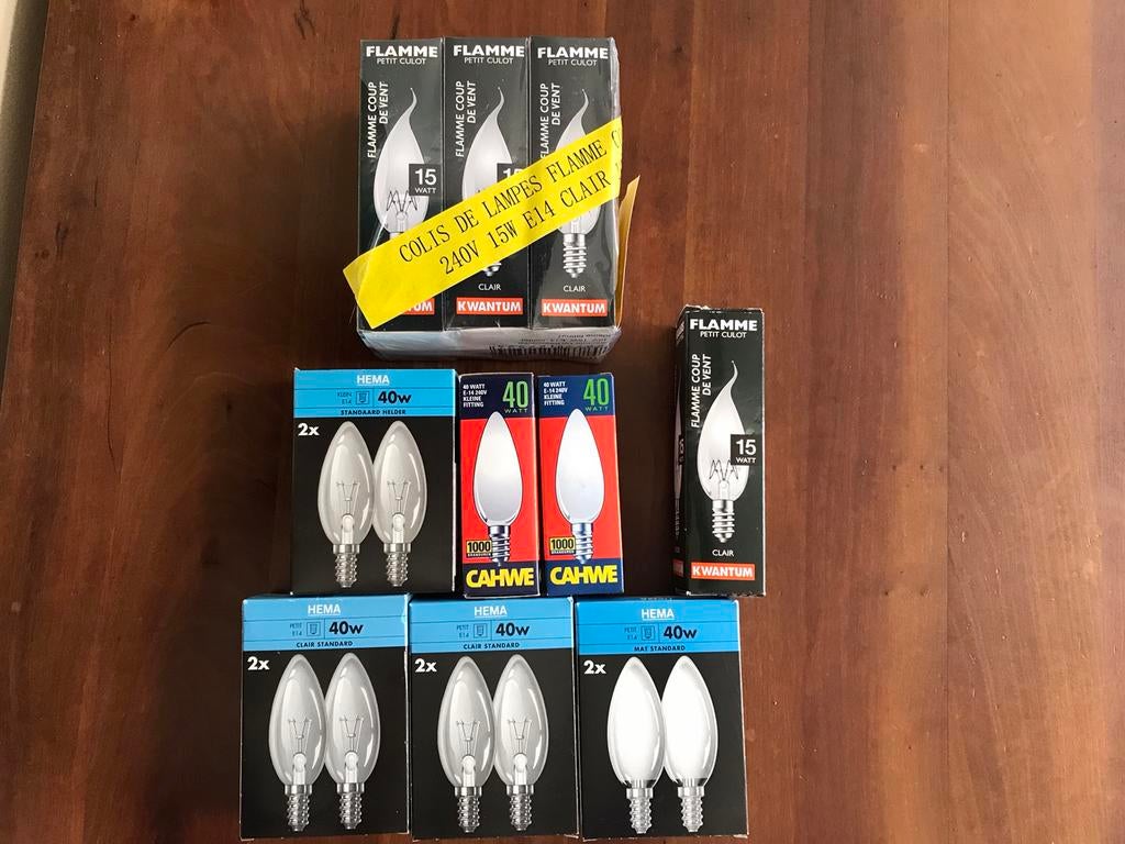 Gloeilmpen E14. 17 stuks Nieuw, Minder dan 30 watt, Gloeilamp, E14 (klein), Nieuw
