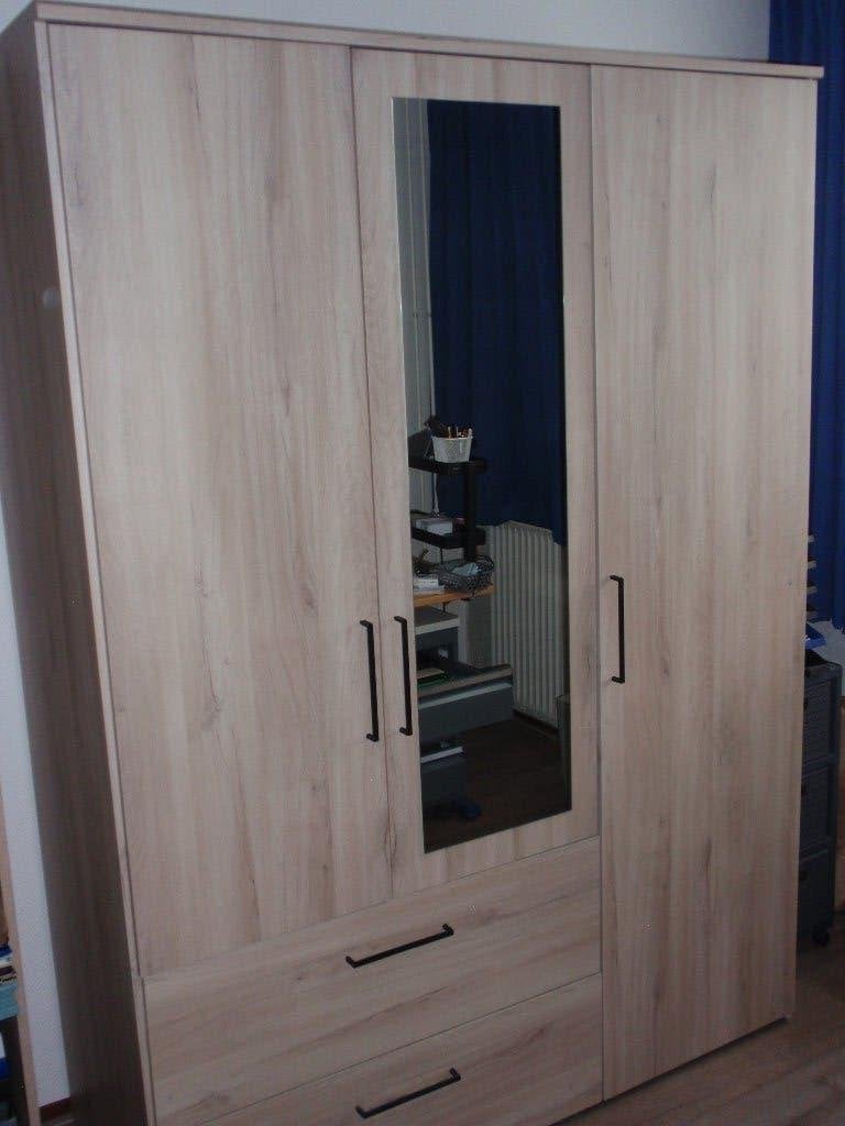 Opbergkast met legplanken- 3 deurs, Ophalen, Gebruikt, Eikenhout, 150 tot 200 cm