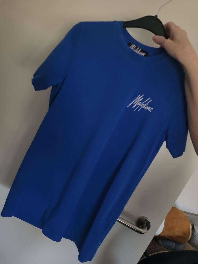 Malelions T-shirt Blauw met Wit Logo - Maat XXS, Malelions, Blauw, Ophalen of Verzenden, Zo goed als nieuw