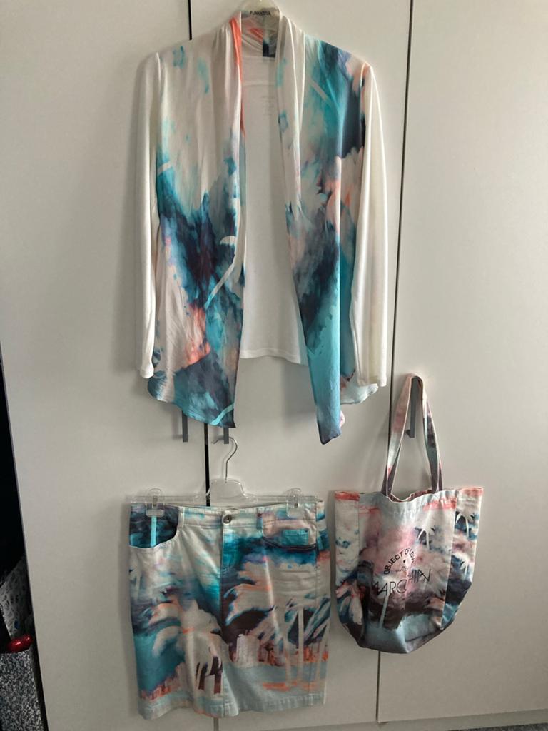 Marc Cain Set: Vest, Rok & Tas - Maat M, Kleding | Dames, Ophalen of Verzenden, Zo goed als nieuw, Maat 38/40 (M)