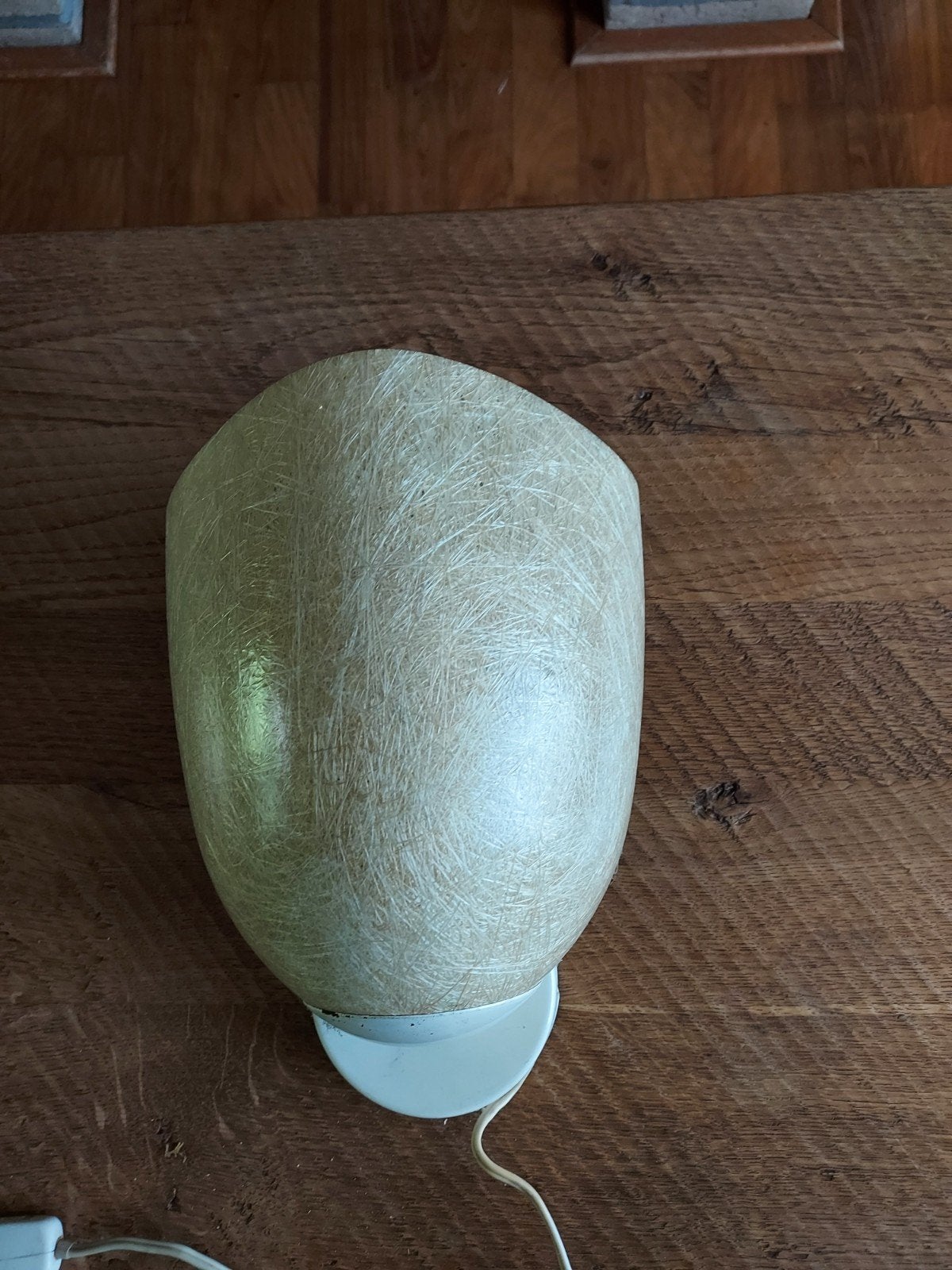 Vintage wandlamp met glasvezel kap, Ophalen, Gebruikt, Overige materialen