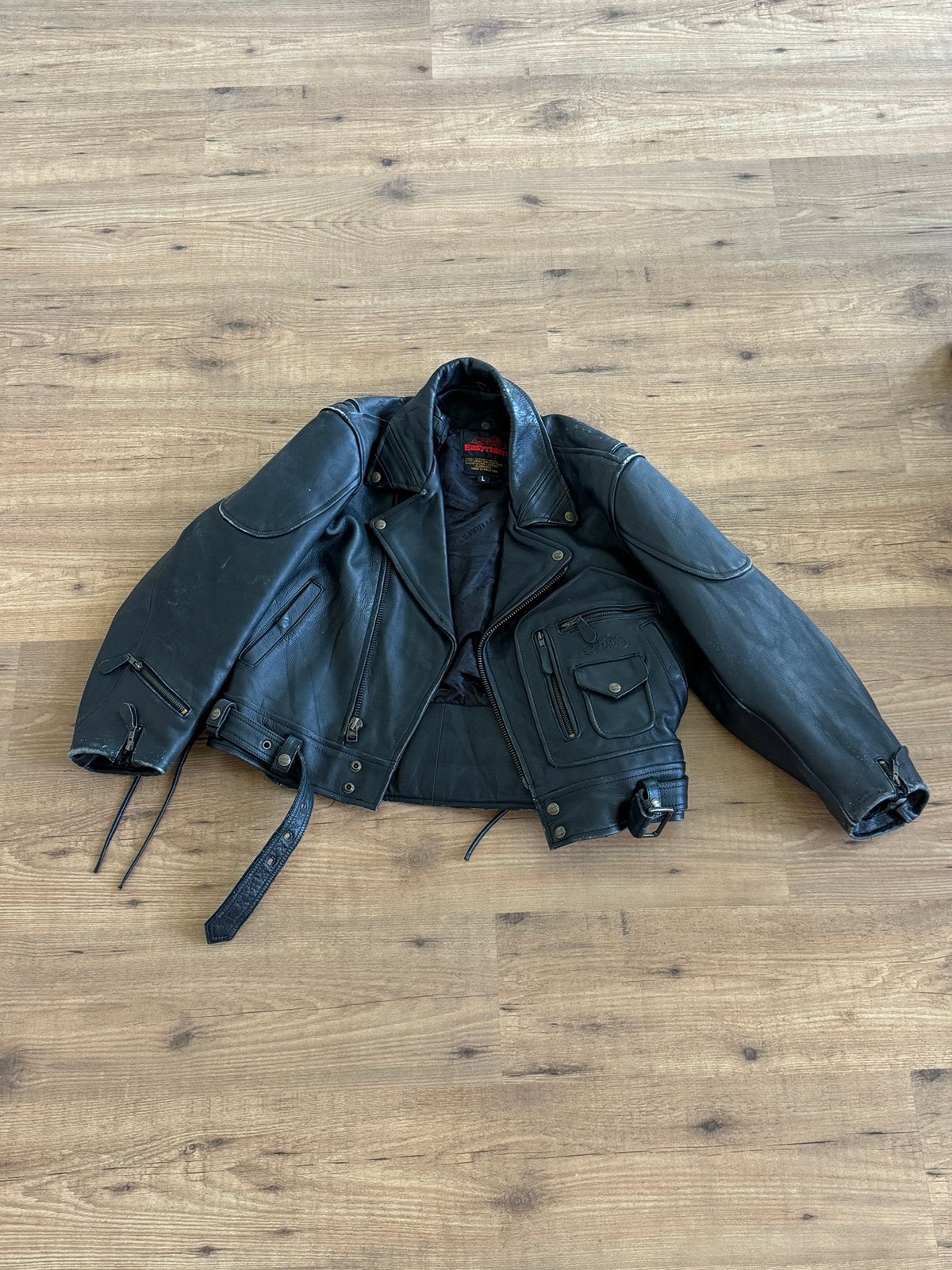 Zwarte leren jas, Kleding | Heren, Ophalen of Verzenden, Gedragen, Maat 52/54 (L), Zwart