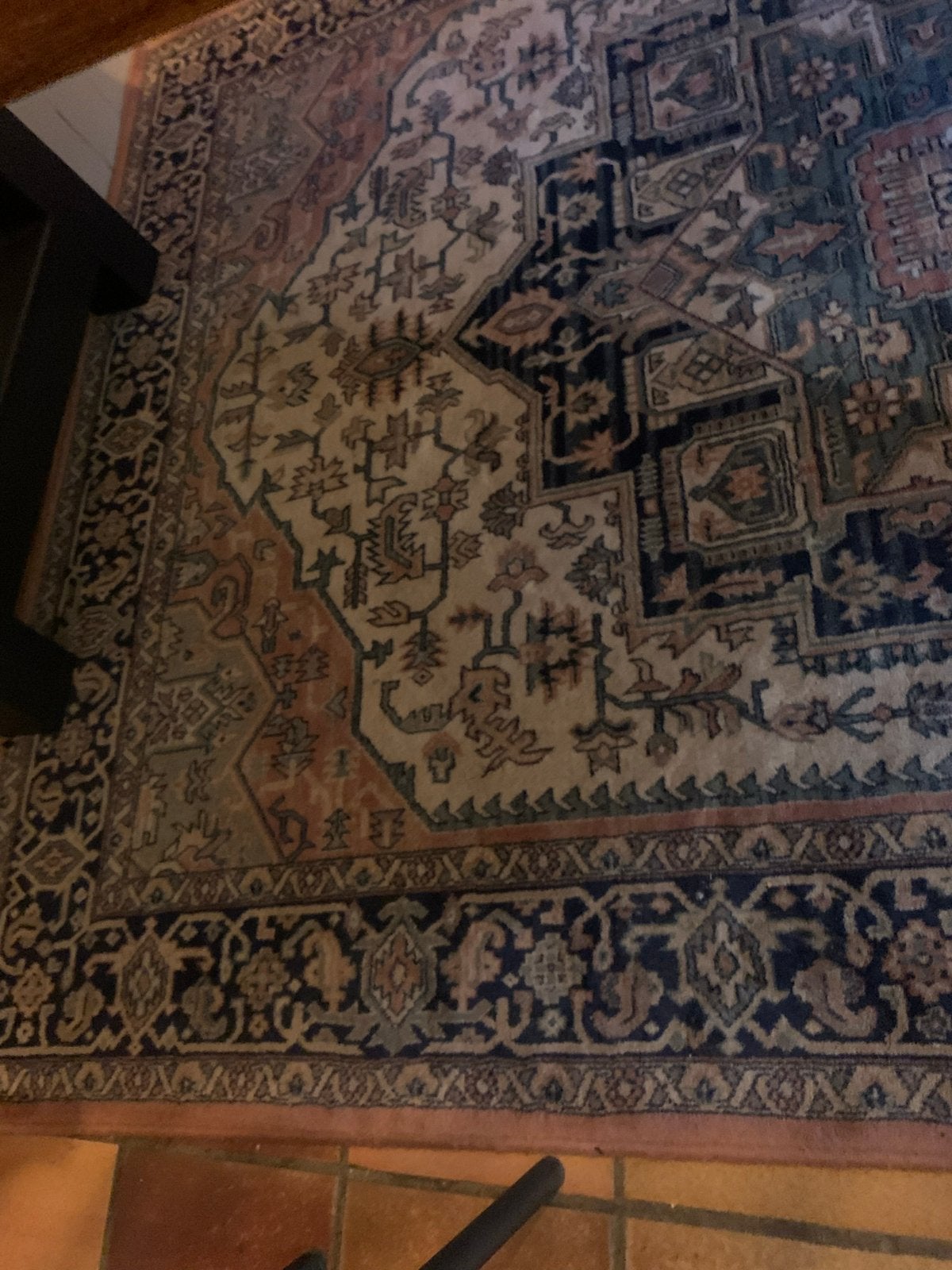 Vintage vloerkleed 170x240 cm - Oosters design, Ophalen, Gebruikt, Blauw, 150 tot 200 cm