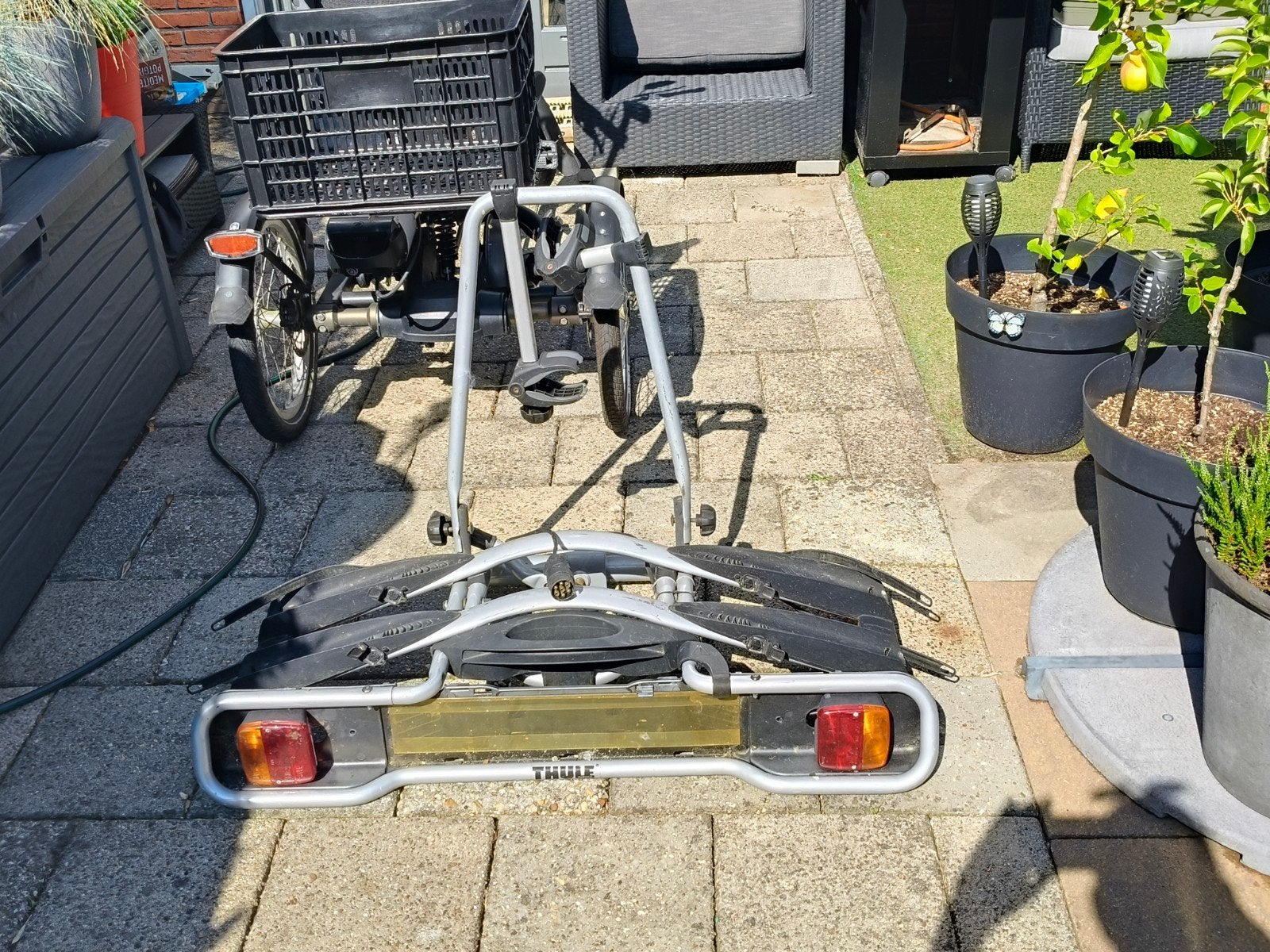 Thule trekhaak fietsendrager voor 2 fietsen, Ophalen, Gebruikt, 2 fietsen, Trekhaakdrager