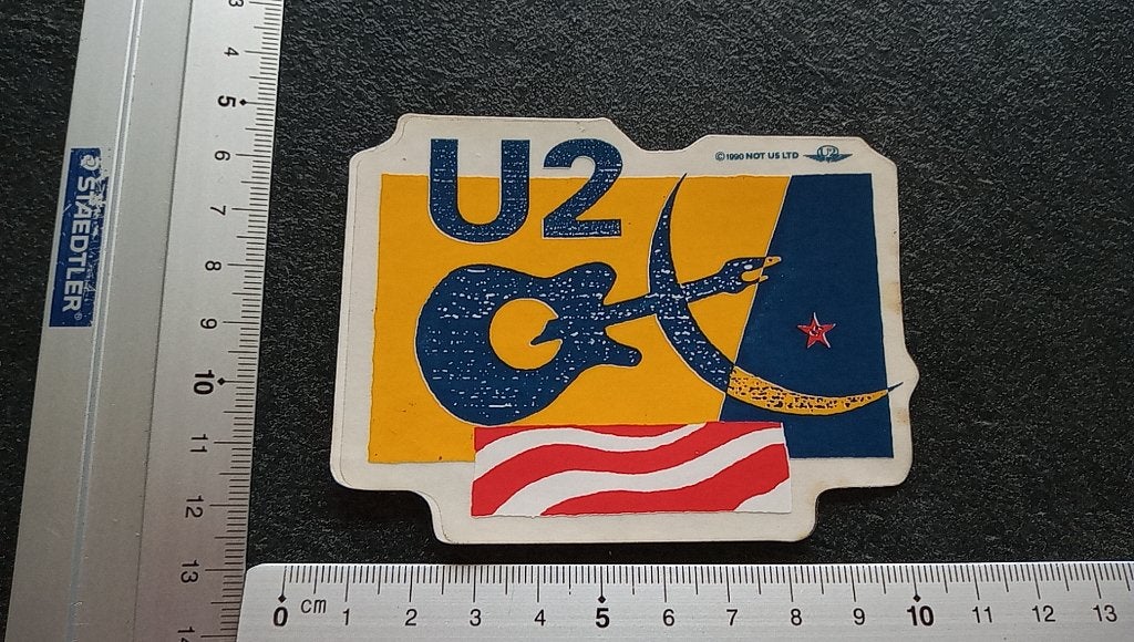 U2 official 1990 love comes to town sticker st29 -7.5x9.5 cm, Ophalen of Verzenden, Nieuw, Overige typen
