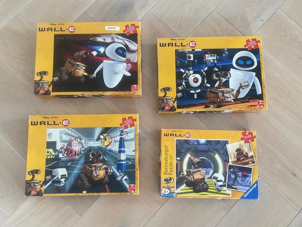 4x Disney Pixar WALL-E puzzels, Ophalen of Verzenden, Meer dan 50 stukjes, Gebruikt, 6 jaar of ouder