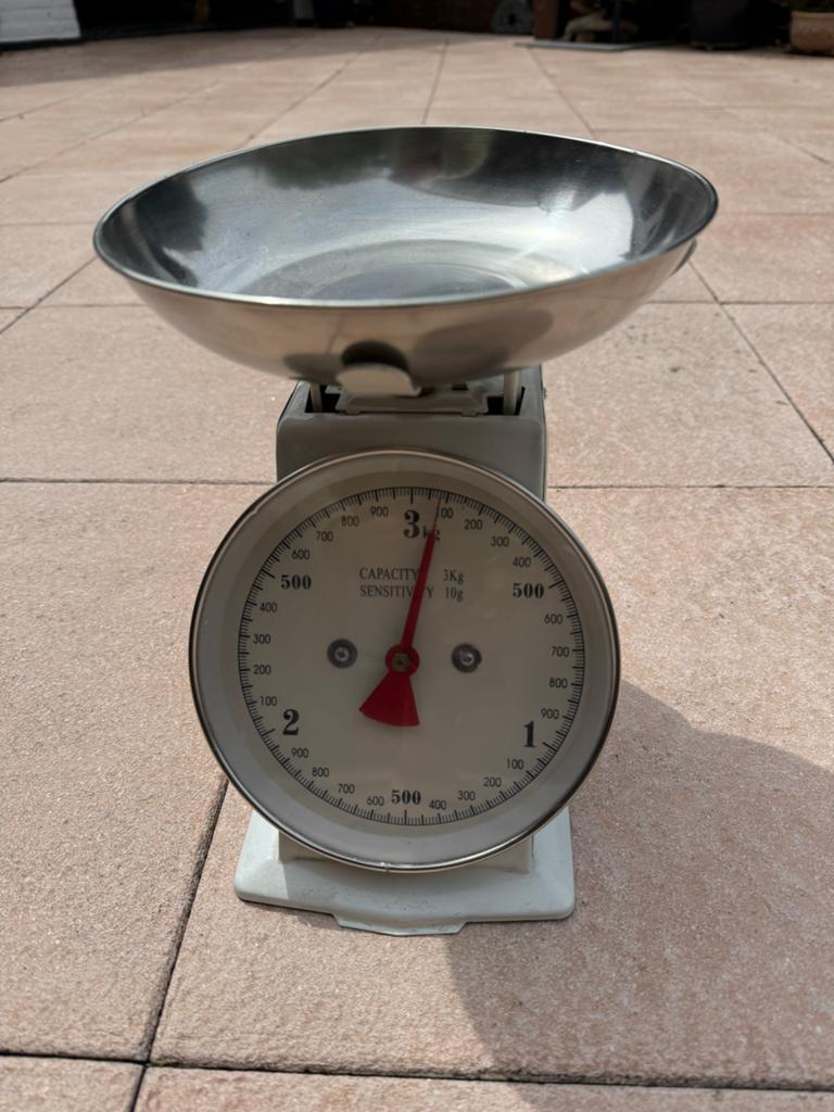 Vintage Vinted Keukenweegschaal - Analoog, 3kg capaciteit, Witgoed en Apparatuur, Weegschalen, Gebruikt, Analoog, Keukenweegschaal