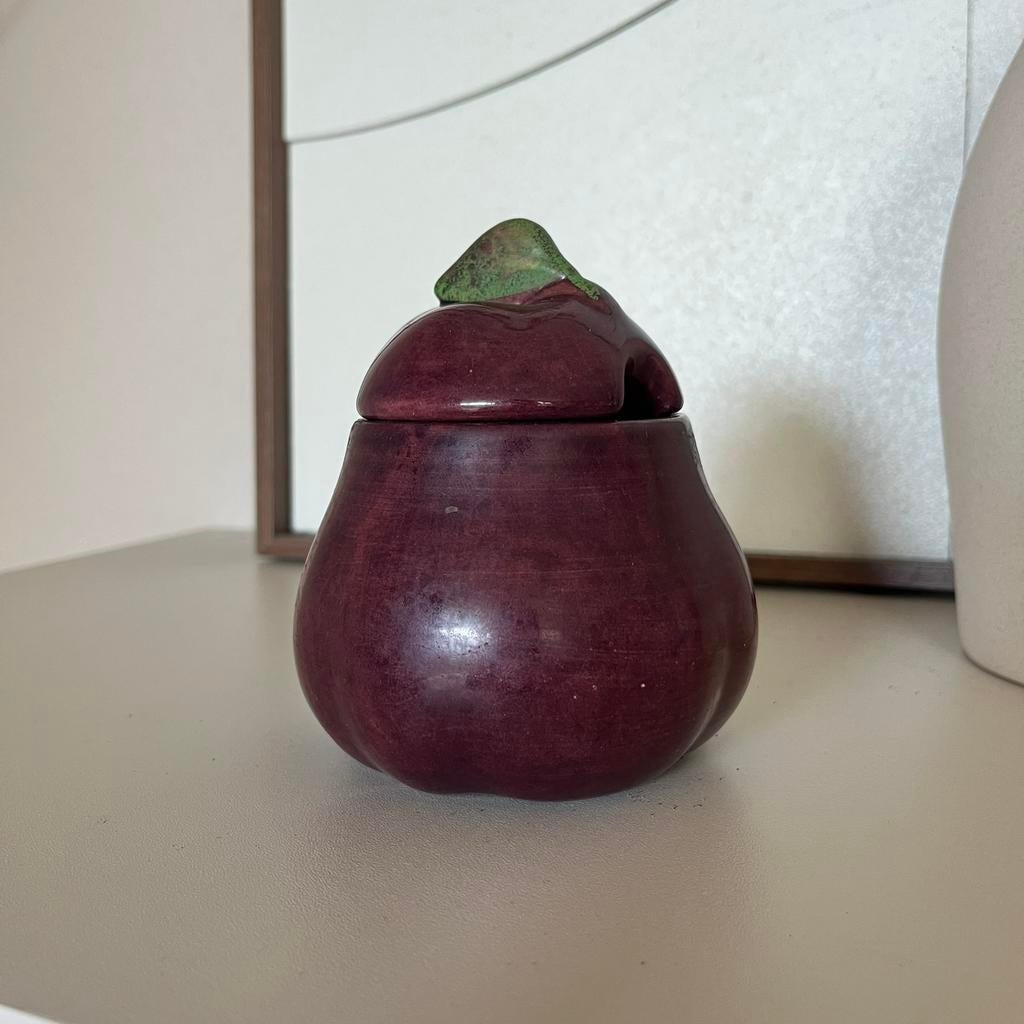 Vintage aubergine suikerpot, Ophalen of Verzenden