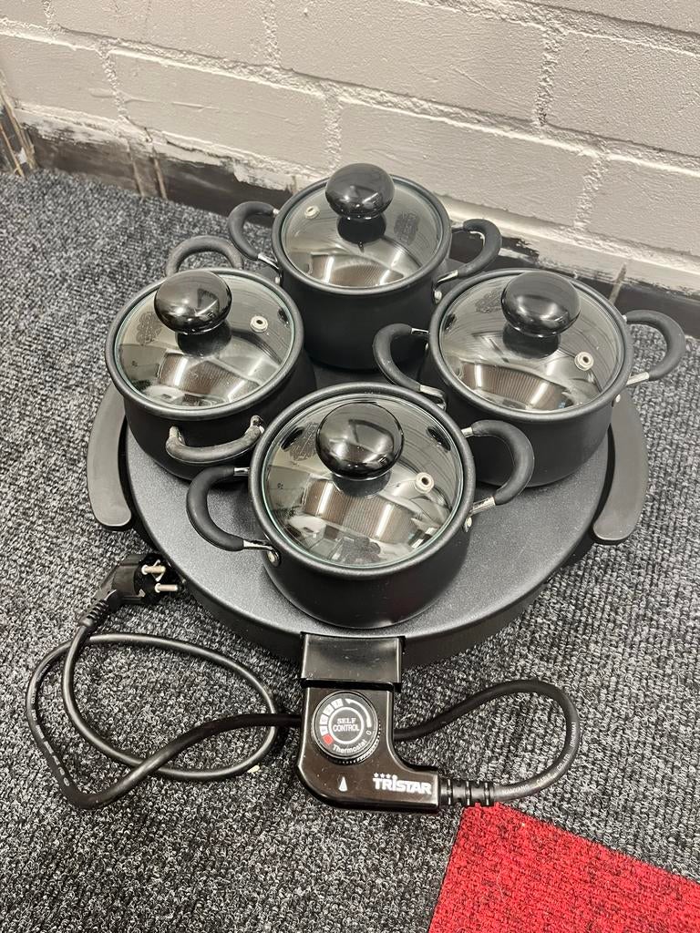 Tristar Gourmetstel met 4 pannetjes, Witgoed en Apparatuur, Gourmetstellen, Ophalen, Zo goed als nieuw, Minder dan 4 personen