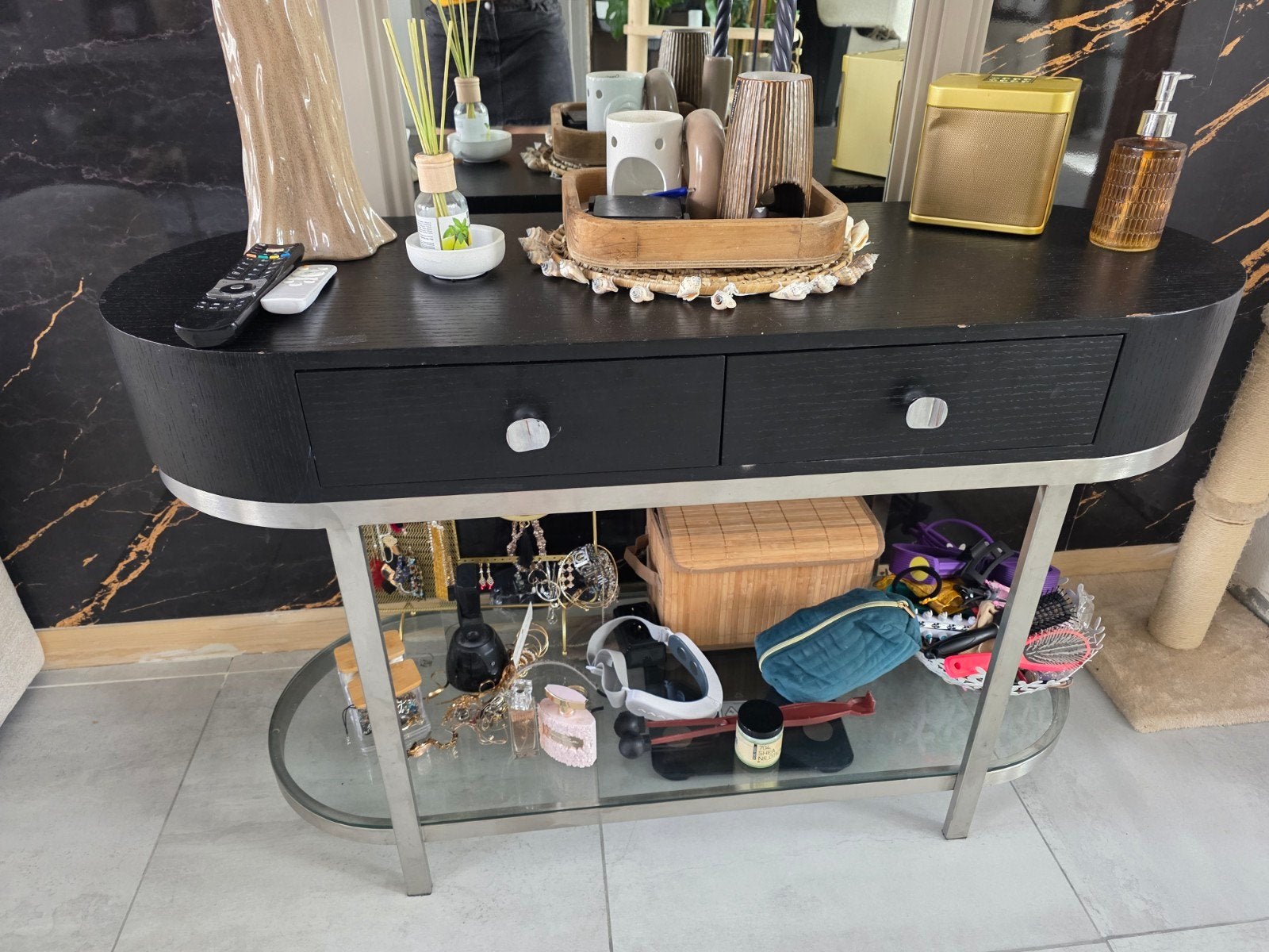 Side table gebruikt, Huis en Inrichting, Tafels | Sidetables, Ophalen of Verzenden, Gebruikt, 25 tot 50 cm, Rechthoekig