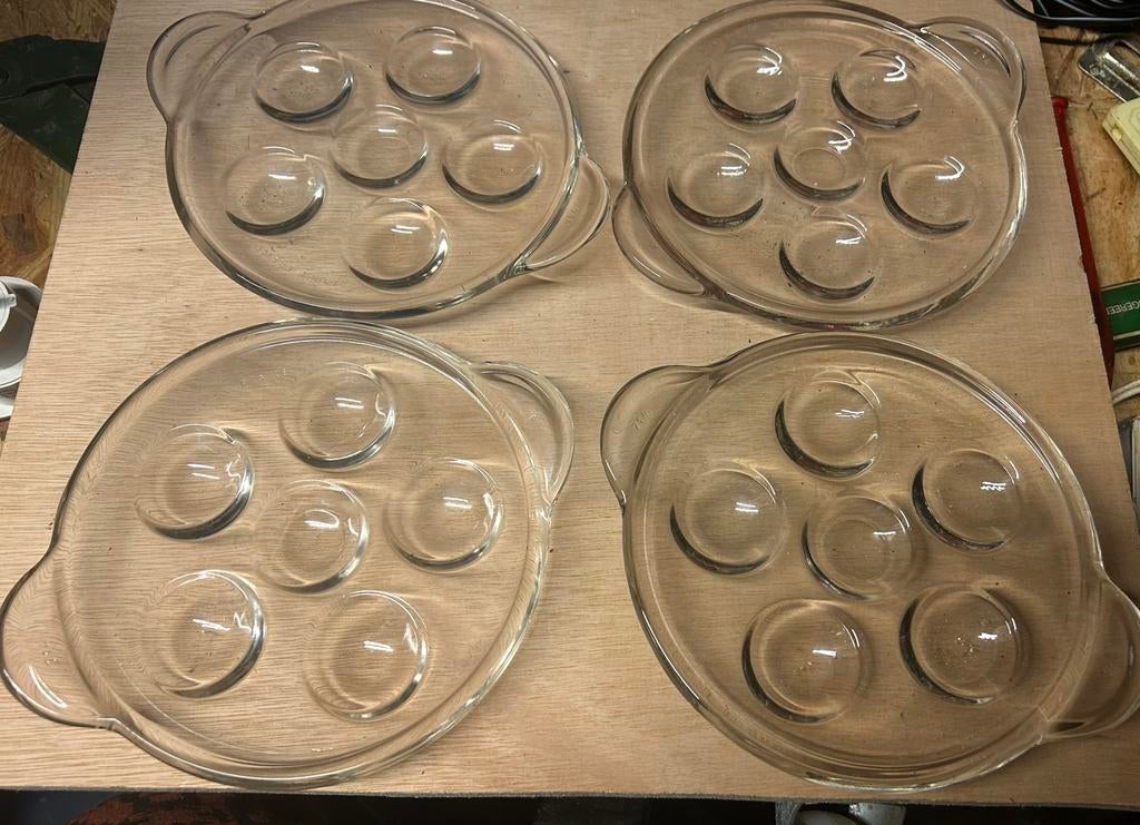 Vintage Escargots Pyrex bordjes France, Ophalen of Verzenden