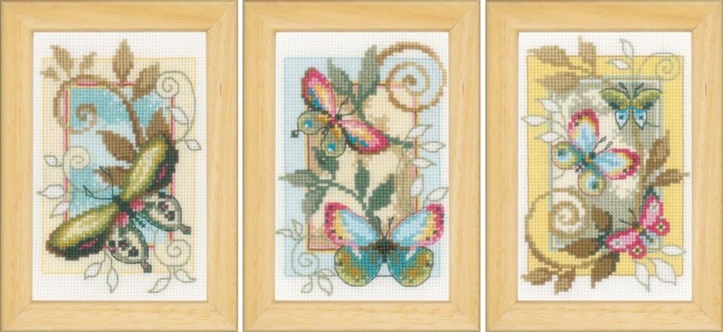 Borduurpakket 3 x Decoratieve vlinder pn0155948, Geen, Geen, Nieuw, Ophalen of Verzenden