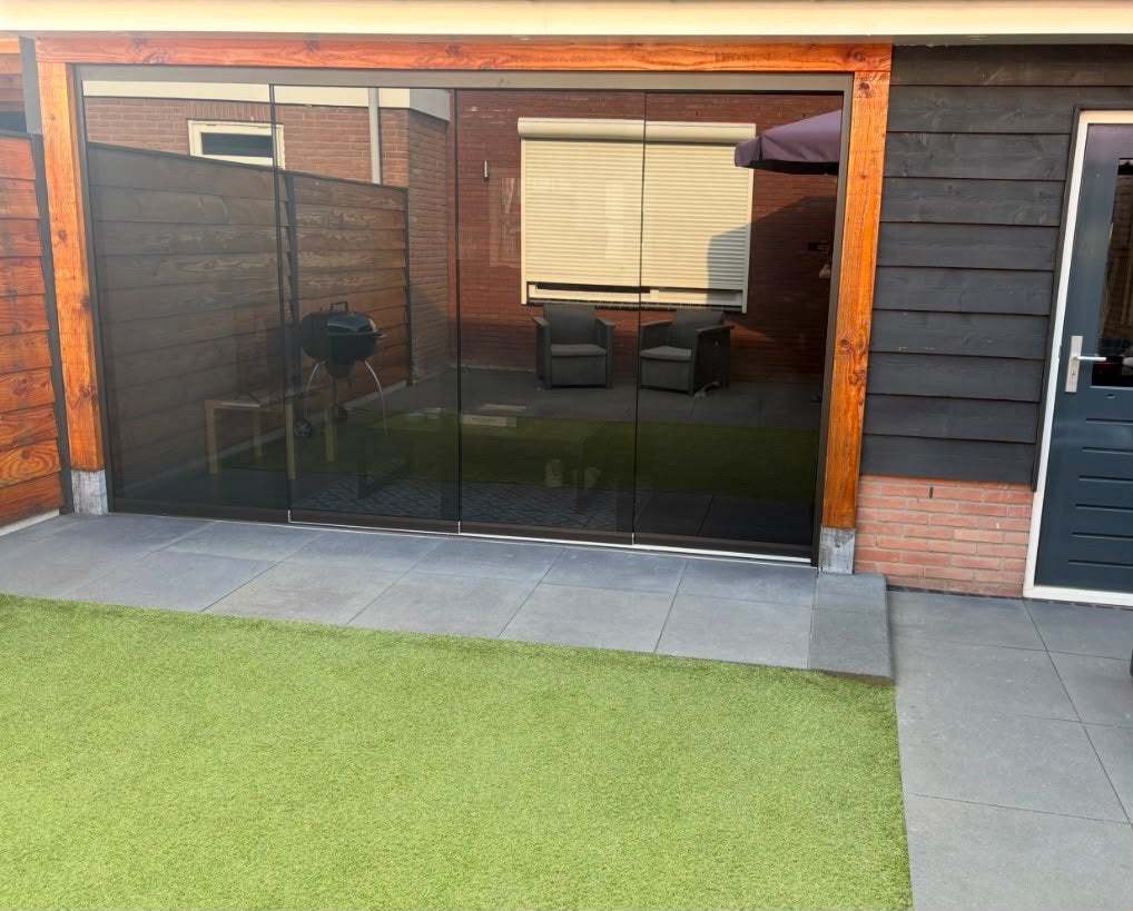 Glazen schuifwand op maat!, Tuin en Terras, Overkappingen, Nieuw, Veranda, Ophalen