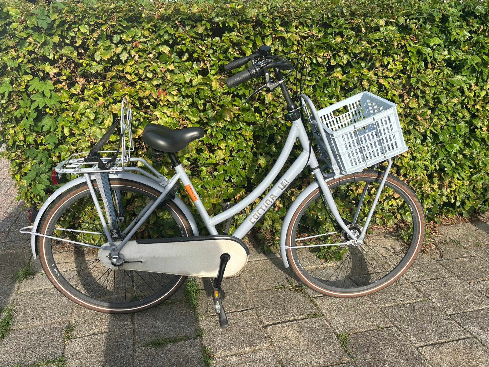 Cortina U4 Transportfiets met mand en Steco Monkey drager, Fietsen en Brommers, Ophalen, Gebruikt, 26 inch of meer, Versnellingen