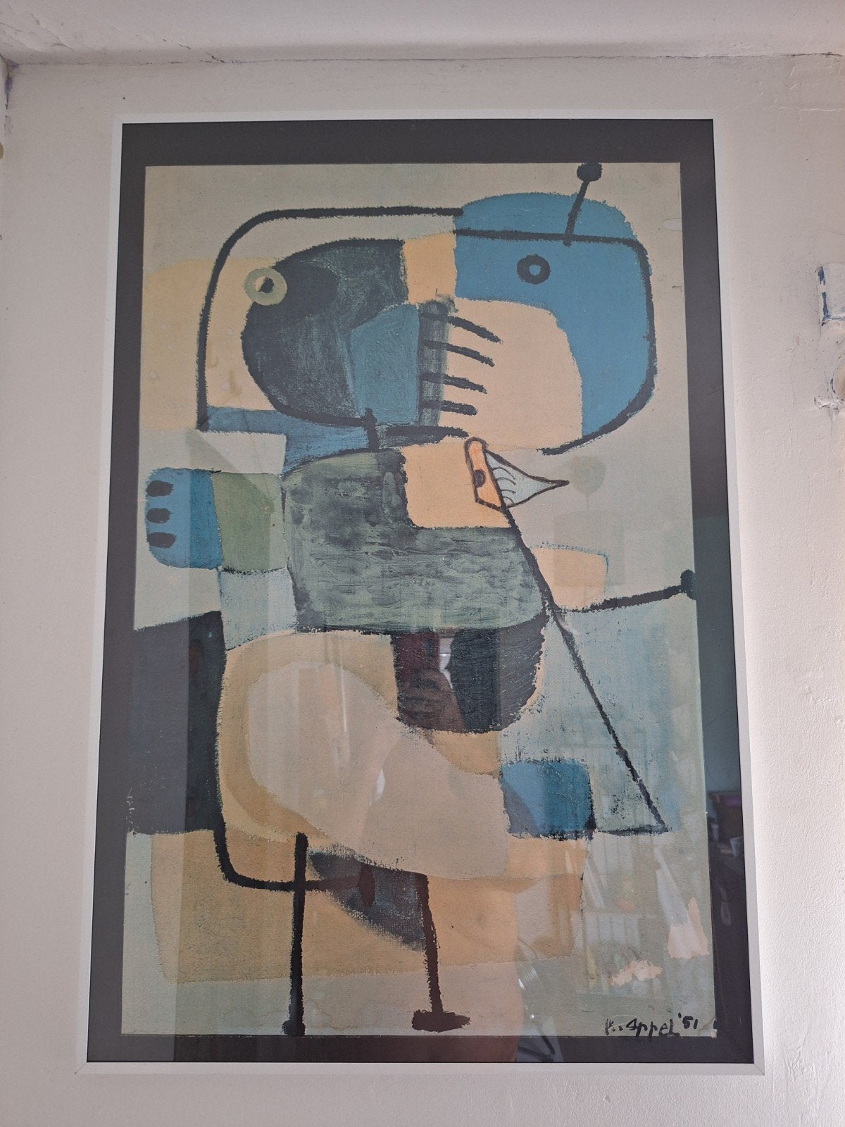 Karel Appel '51 - Abstracte compositie, Ophalen of Verzenden