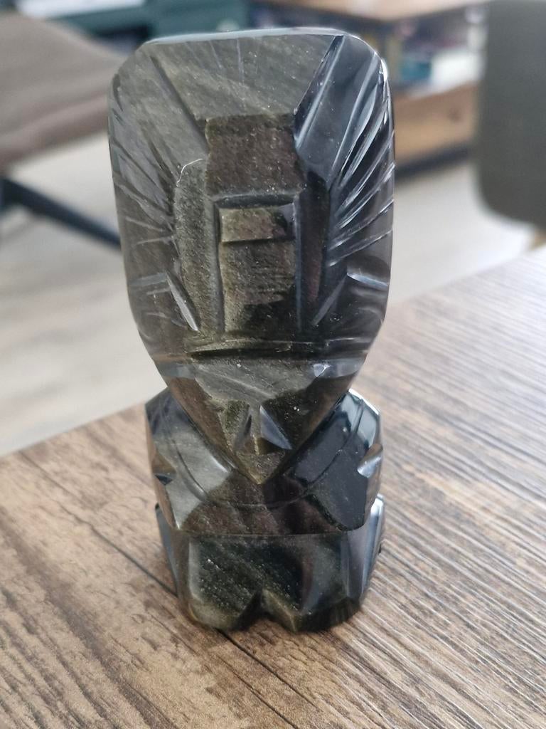 Goud obsidiaan Maya Azteekse beeldje, Ophalen of Verzenden