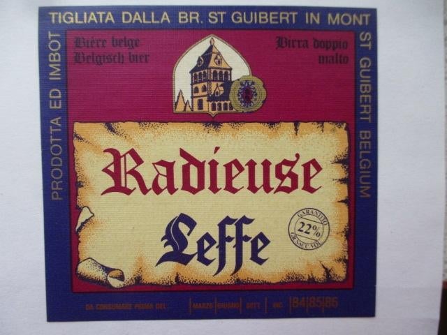 bieretiket Belgie 7-5 (14K) mont st guibert, Verzamelen, Biermerken, Ophalen of Verzenden, Zo goed als nieuw, Overige typen, Overige merken