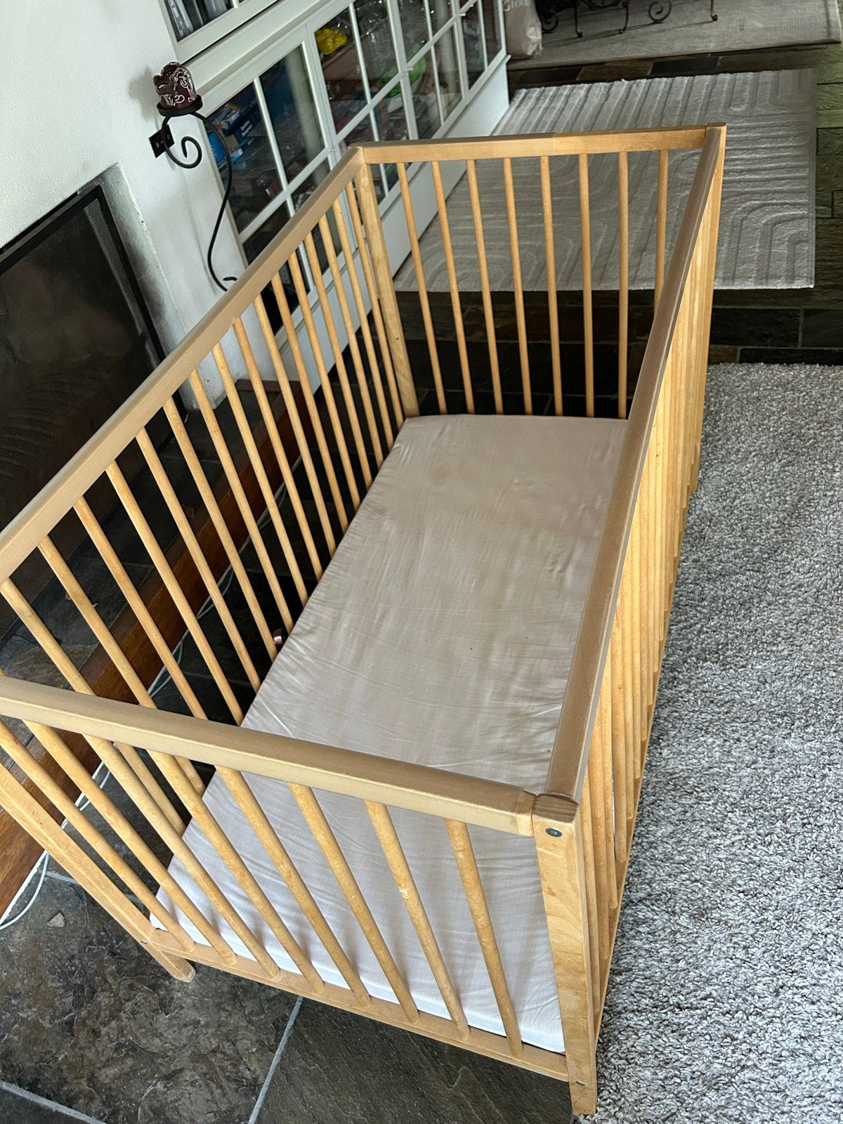Houten ledikant met matras ikea, Ophalen of Verzenden, Gebruikt, Ledikant