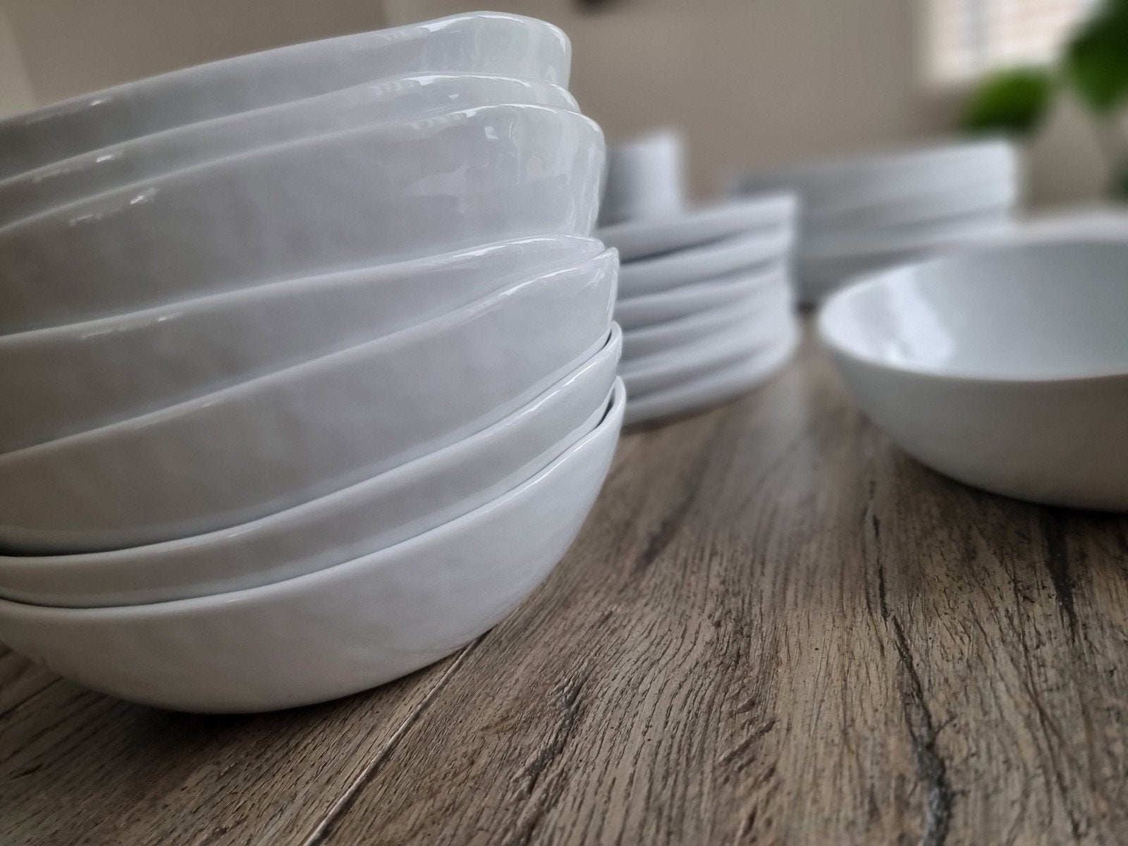 Wit organisch speels servies serviesset, Ophalen, Keramiek, Zo goed als nieuw, Overige stijlen