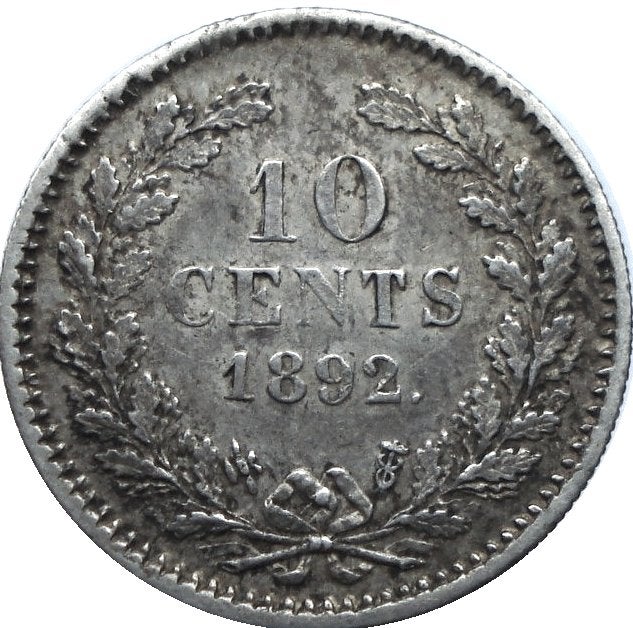 Nederland 10 cent 1892 (schaars, koopje! Zilver), Postzegels en Munten, Zilver, Ophalen of Verzenden, 10 cent, Koningin Wilhelmina