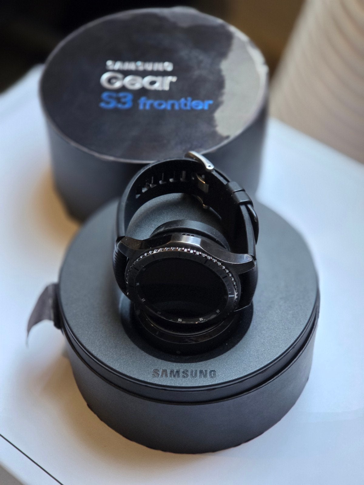 Samsung Gear S3 Frontier Smartwatch Zwart (SM-R760), Zwart, Ophalen of Verzenden, Zo goed als nieuw, Samsung