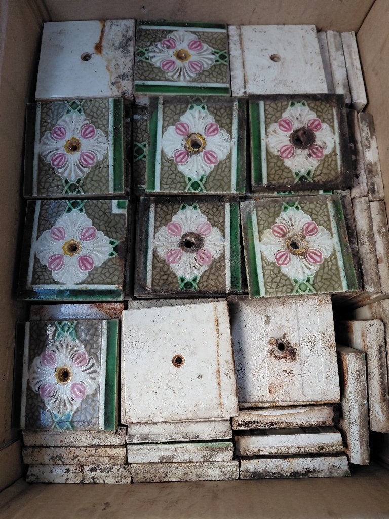 Antieke oventegel, kacheltegel, Boch Freres tegels, Antiek en Kunst, Ophalen