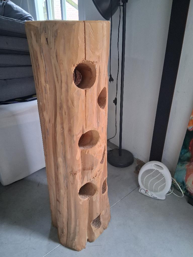 Massief houten wijnrek, Huis en Inrichting, Ophalen, 5 tot 15 flessen, Zo goed als nieuw, 75 cm of meer
