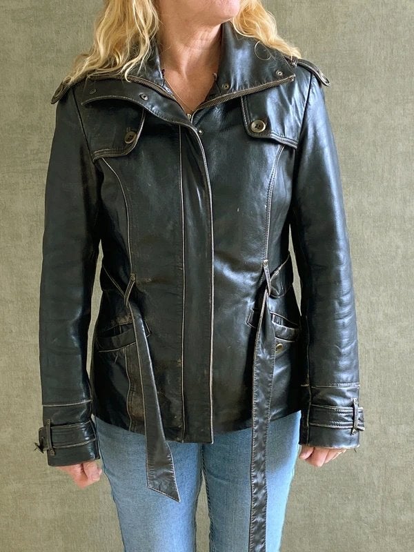 Vintage Arma Leren Jasje - Bruin, Kleding | Dames, Maat 38/40 (M), Bruin, Ophalen of Verzenden, Jasje